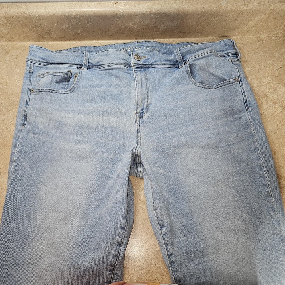 American Eagle Kick Boot Jeans Womens 24 Long Light Wash Bootcut Stretch Denim - Picture 4 of 12